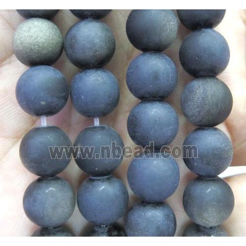 gold-Obsidian beads, matte, round