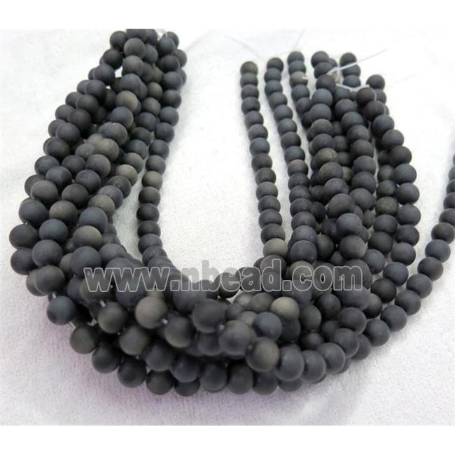 gold-Obsidian beads, matte, round