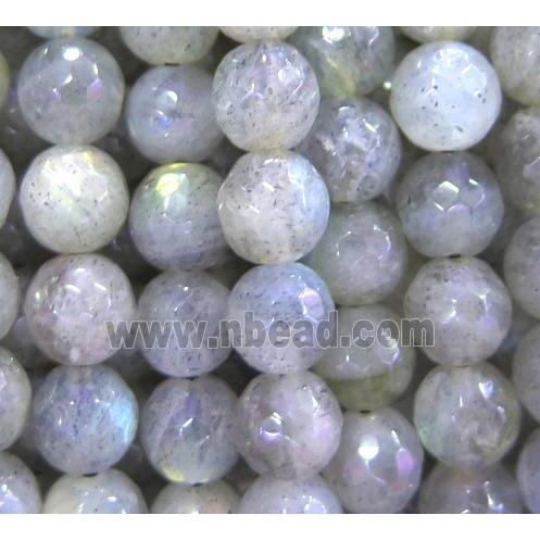 gray Labradorite beads, faceted round