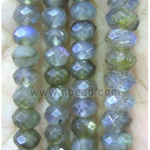 Labradorite beads, faceted rondelle, AA-grade