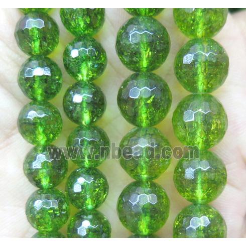 Olive Quartz Beads, faceted round