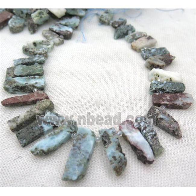 larimar stick beads, blue