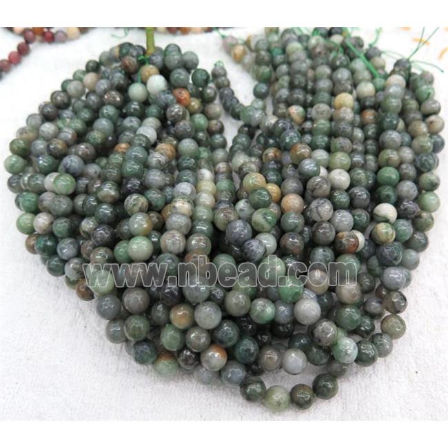 Natural Sinkiang Jadeite Beads Green Faceted Round