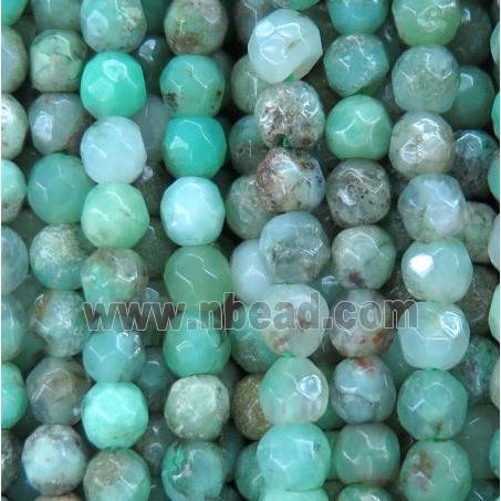 green Australian Chrysoprase bead, faceted round