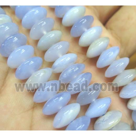 blue lace agate beads, rondelle