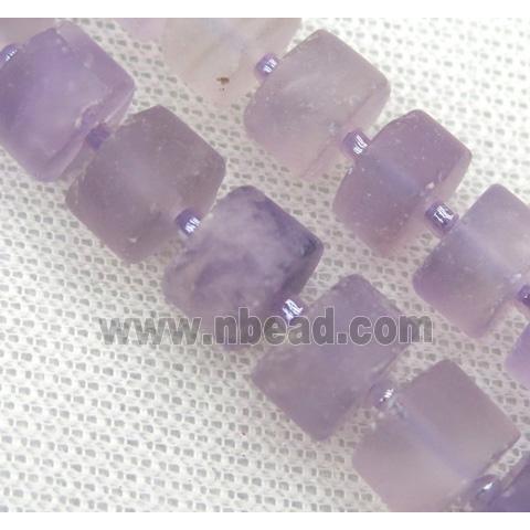 purple Chalcedony heishi beads, matte
