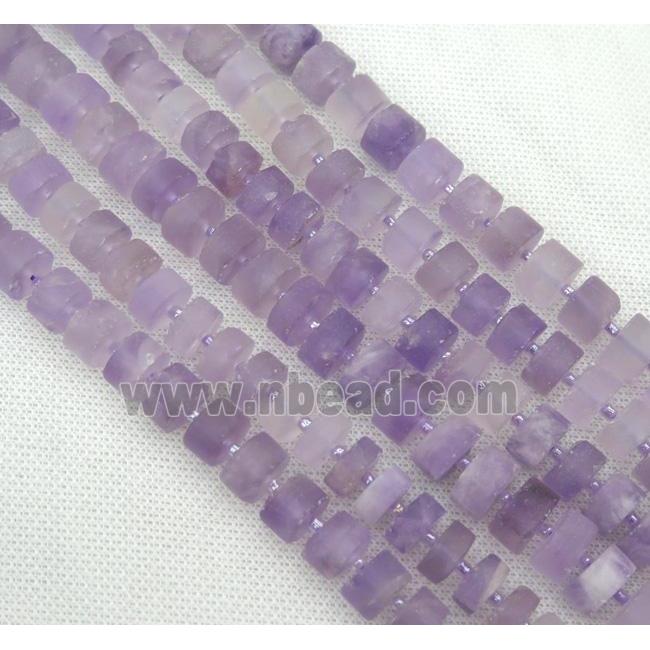 purple Chalcedony heishi beads, matte