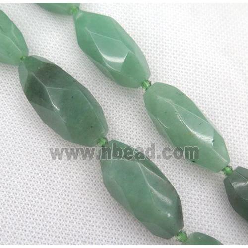 faceted Green Aventurine rice beads