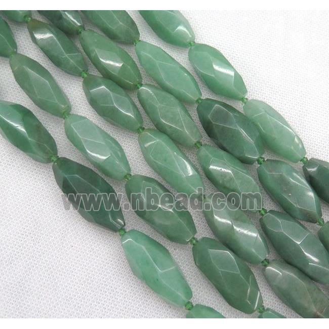 faceted Green Aventurine rice beads