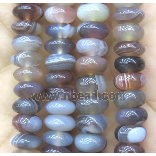 grey Botswana Agate beads, rondelle