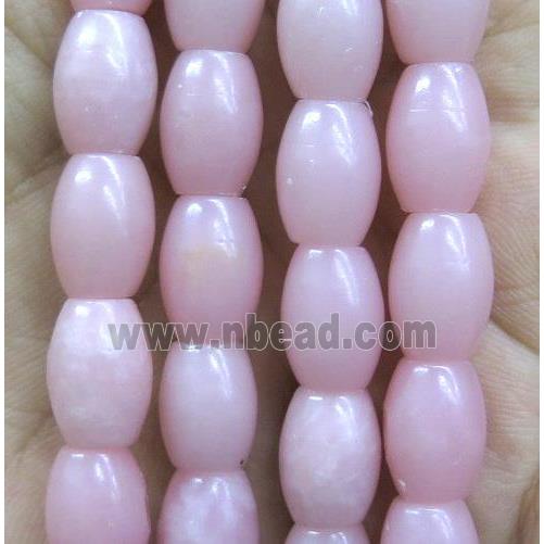 pink Opal Jasper barrel beads