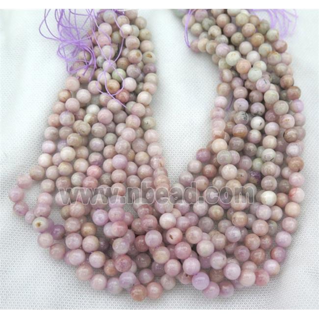 round Kunzite Beads, pink, AB-Grade