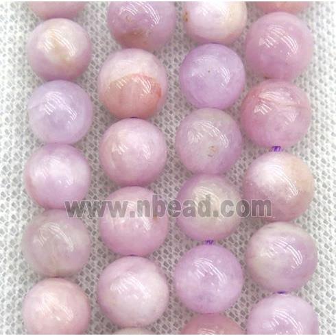 round Kunzite Beads, pink, A-Grade