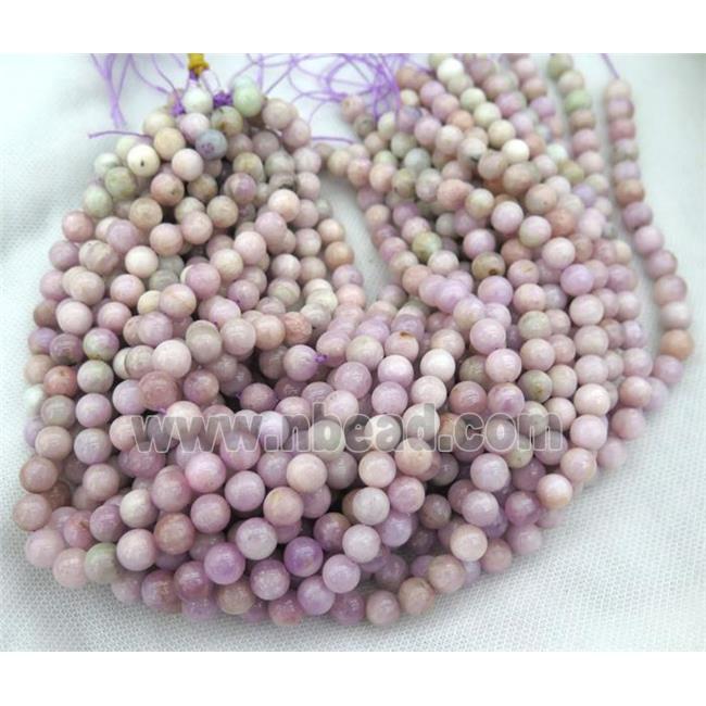 round Kunzite Beads, pink, A-Grade