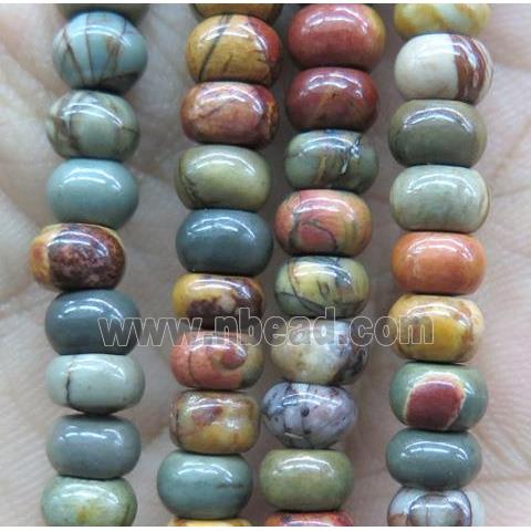 red Picasso Jasper beads, rondelle