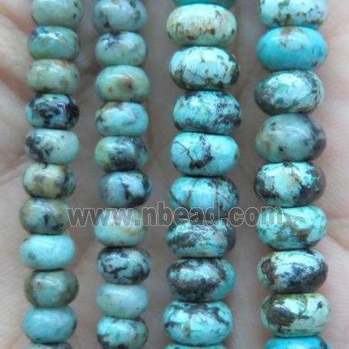 Africa turquois beads, green, rondelle