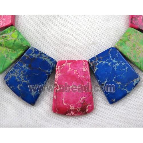 Imperial Jasper necklace, freeform, mix color
