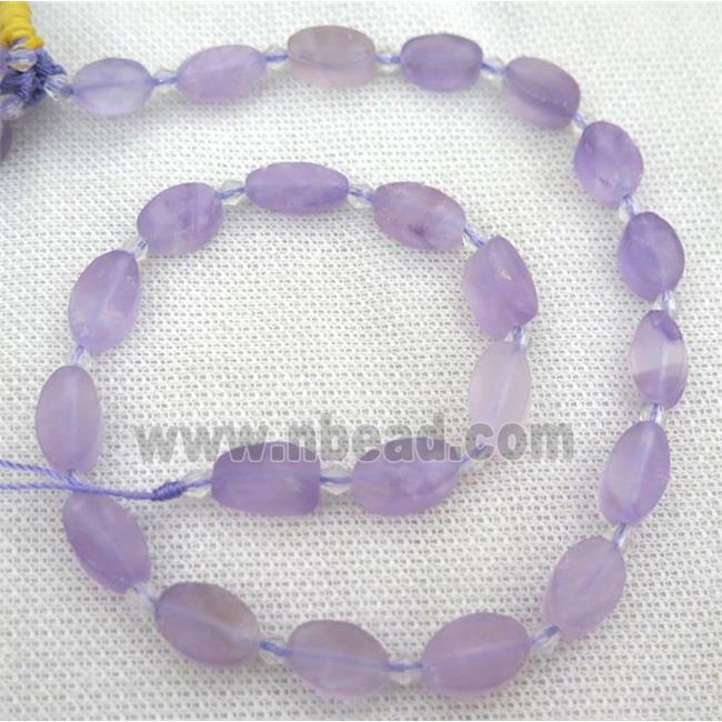 Amethyst oval beads, matte, purple