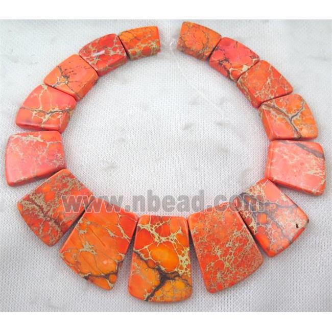 orange Sea Sediment Jasper bead for necklace, freeform