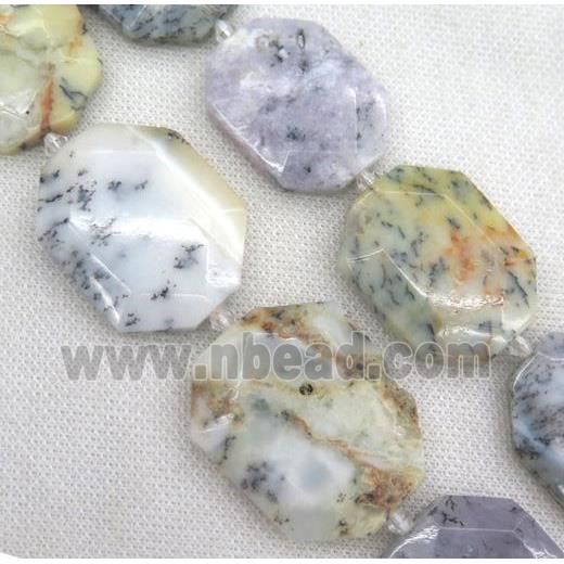 white Moss Opal Jasper slice beads, freeform