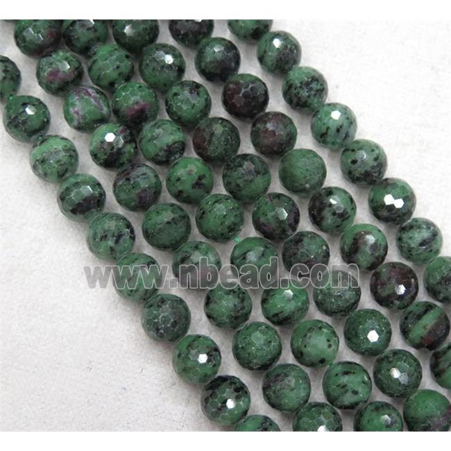 natural Ruby Zoisite beads, faceted round, A-grade