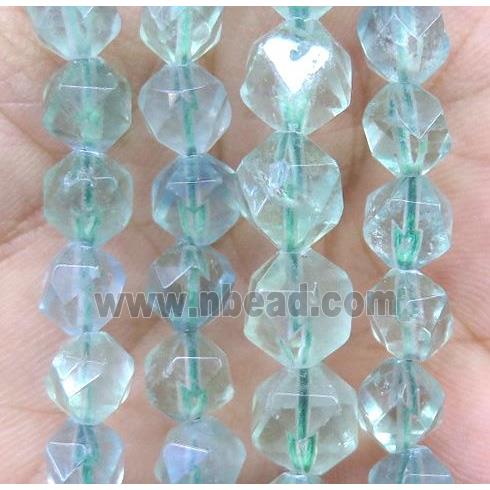 green Fluorite ball beads, faceted round