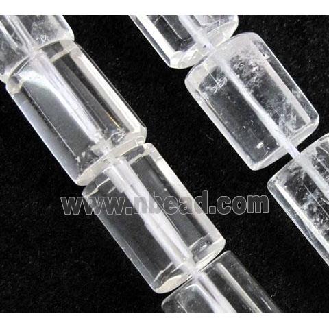 clear quartz beads, faceted tube