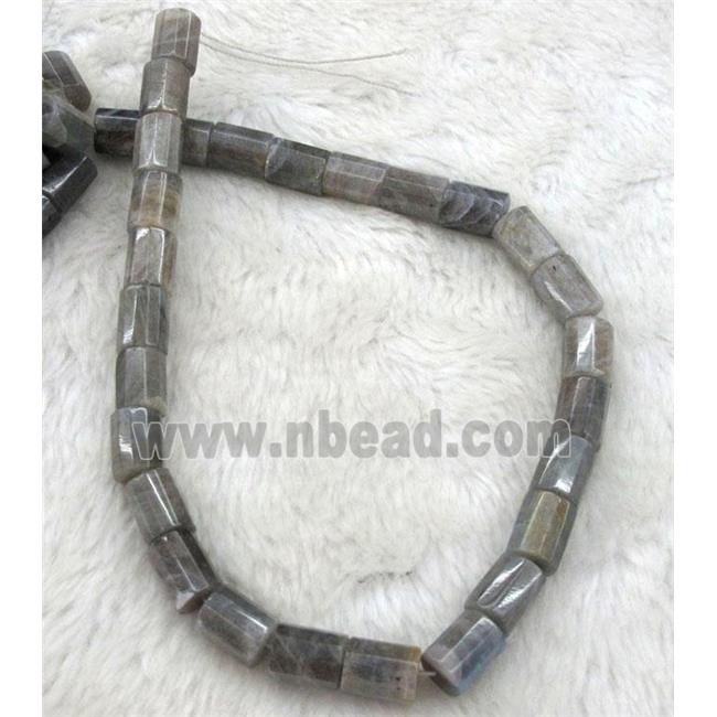 labradorite beads, faceted tube