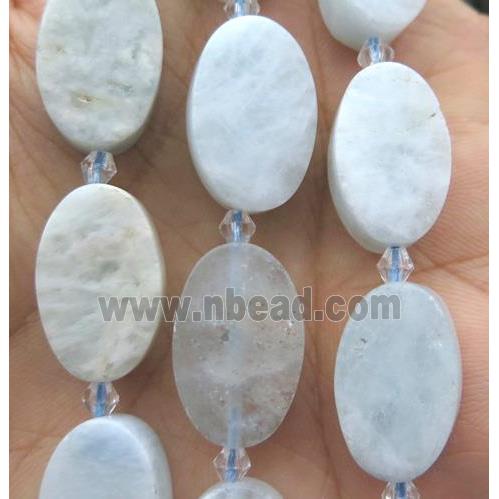 Aquamarine oval beads, b-grade