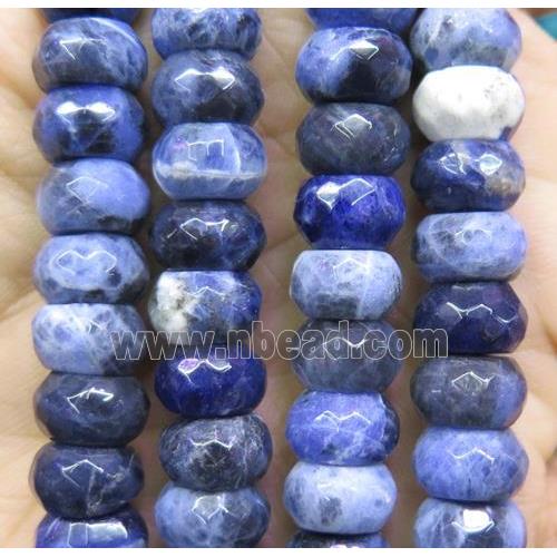 faceted Sodalite rondelle beads, A-grade