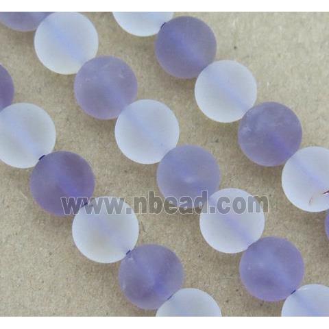 Clear Quartz and Amethyst beads, round, matte