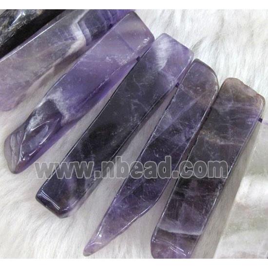 amethyst stick collar beads, purple, top drilled