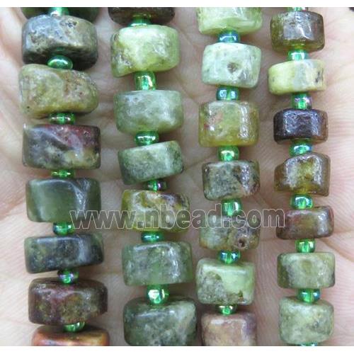 green Garnet heishi beads