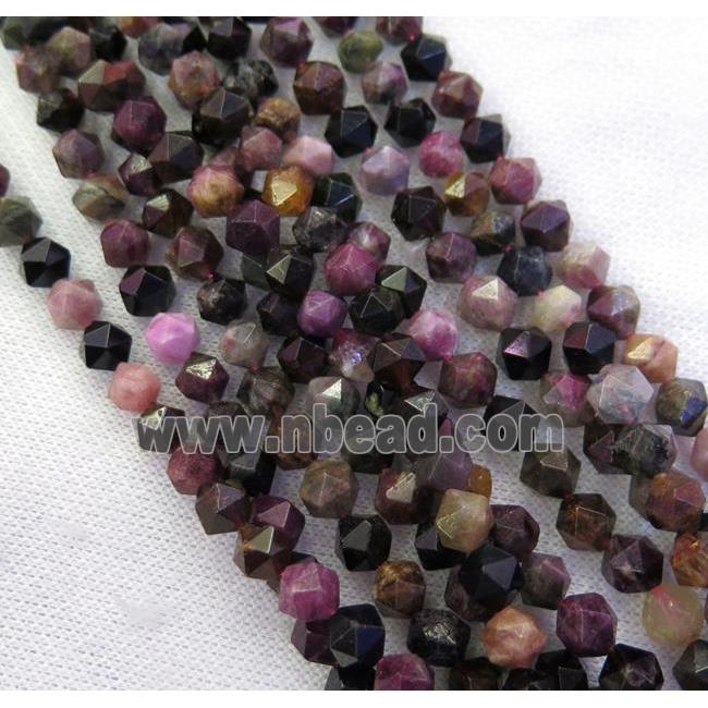 faceted round Tourmaline bead ball, mix color