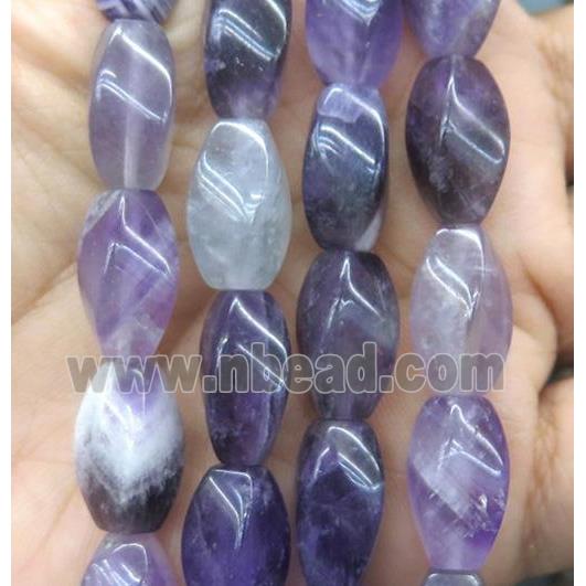 Amethyst twist beads, purple