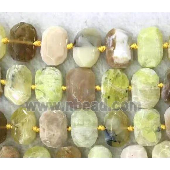 yellow Opal Stone beads, nugget, faceted oval