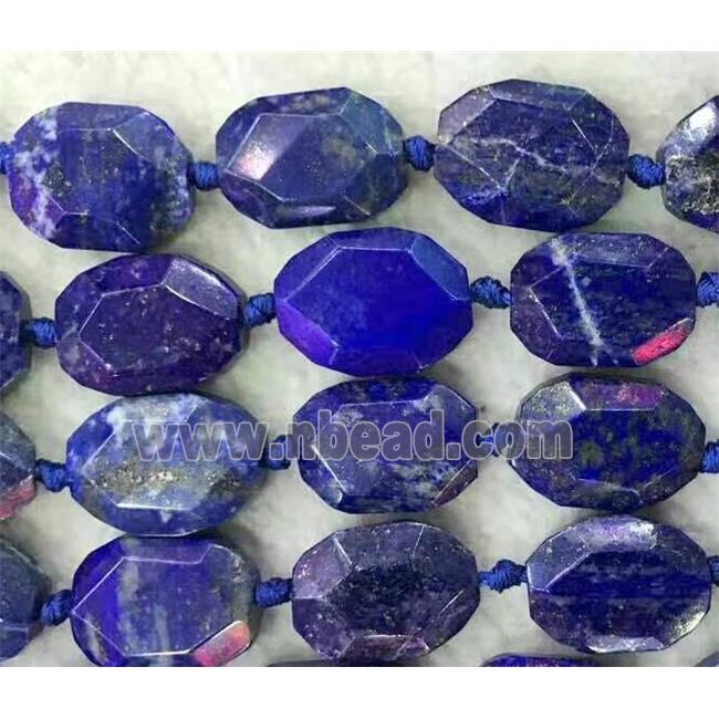 Lapis Lazuli beads, blue, faceted oval