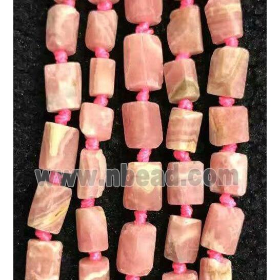 Rhodochrosite nugget beads, pink, freeform chip