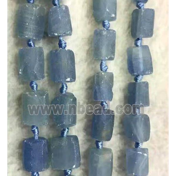 blue calcite nugget beads, freeform chips