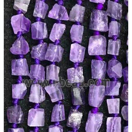 Amethyst chip beads, nugget, purple