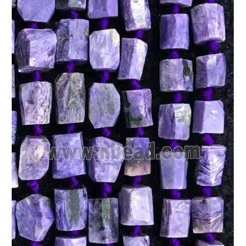 Charoite nugget beads, freeform chip, purple