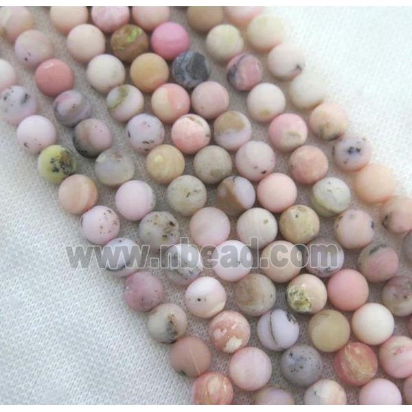 round matte pink Opal Stone beads
