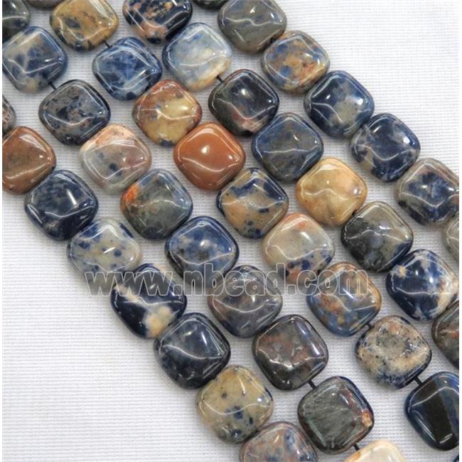 Orange Sodalite beads, square