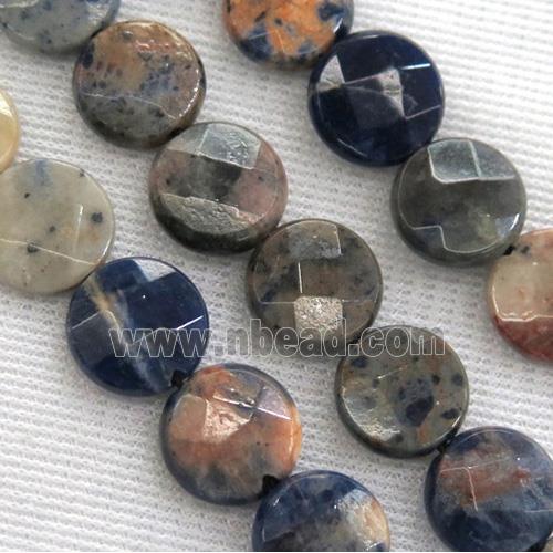 Orange Sodalite Beads Faceted Coin