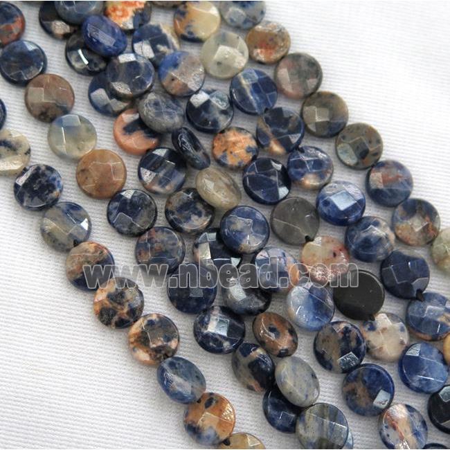 Orange Sodalite Beads Faceted Coin