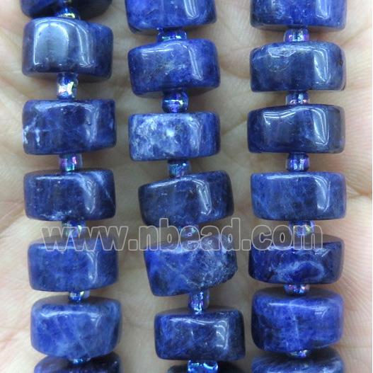 sodalite heishi beads, blue
