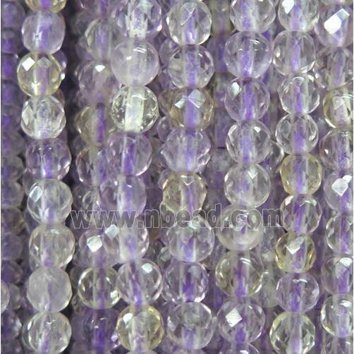 tiny Ametrine beads, faceted round, purple