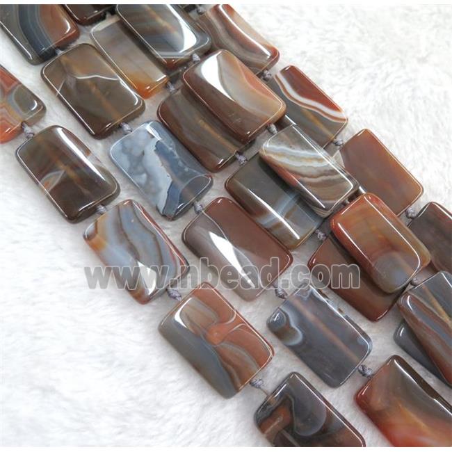 brown botswana agate beads, rectangle, dye