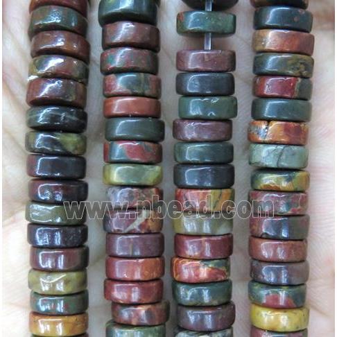 red Picasso Jasper disk Beads