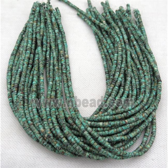 African Turquoise heishi beads, green
